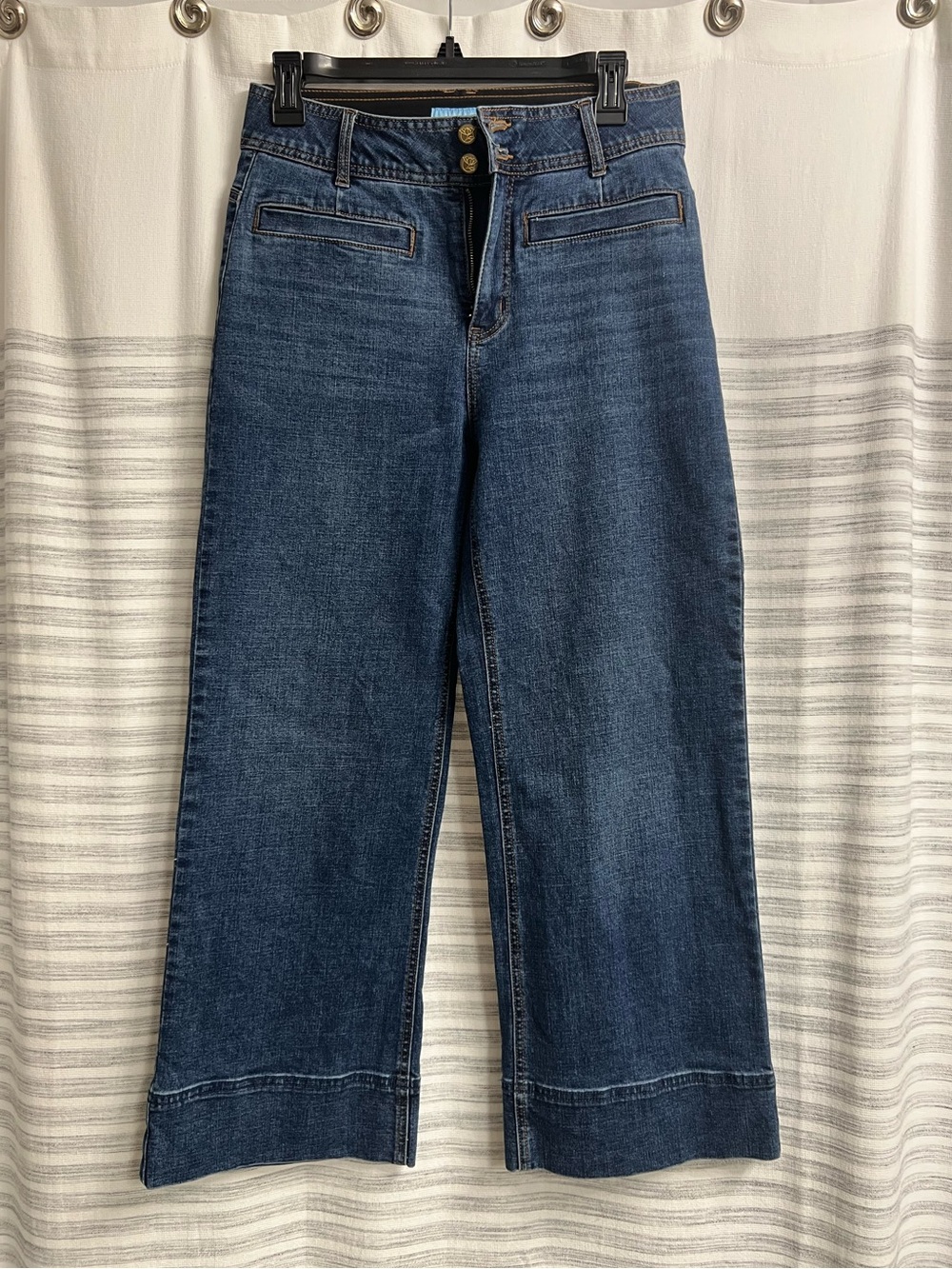 Draper James Wide-Leg Dark Blue Denim Jeans